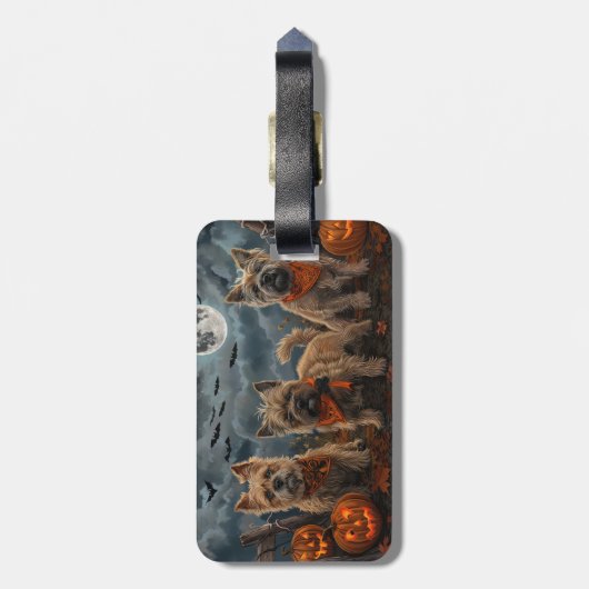 Cairn Terrier Halloween Spooky Gepäckanhänger (Rückseite vertikal)