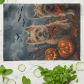 Cairn Terrier Halloween Spooky Geschirrtuch (Gefaltet)