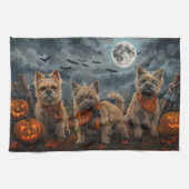 Cairn Terrier Halloween Spooky Geschirrtuch (Horizontal)