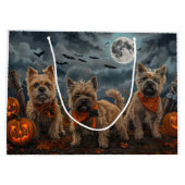 Cairn Terrier Halloween Spooky Große Geschenktüte (Rückseite)
