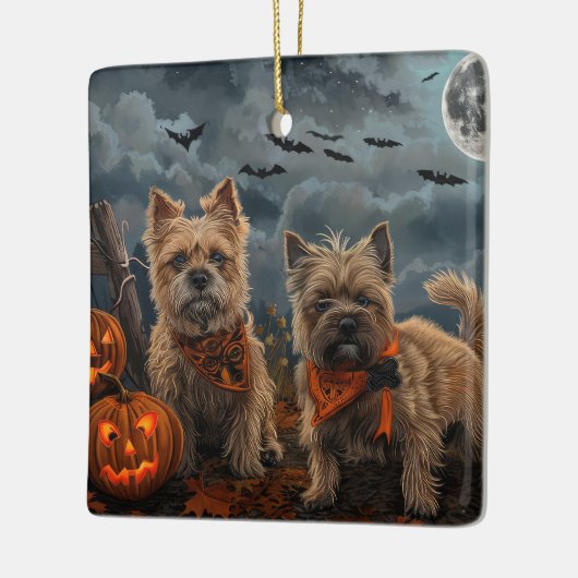 Cairn Terrier Halloween Spooky Keramikornament (Links)