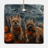 Cairn Terrier Halloween Spooky Keramikornament (Rückseite)