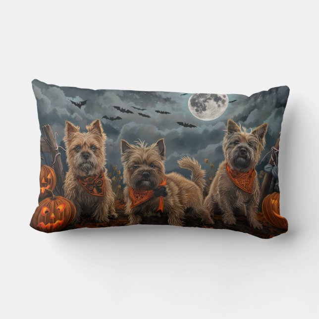 Cairn Terrier Halloween Spooky Lendenkissen (Rückseite)