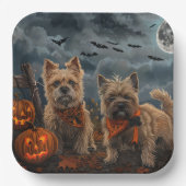 Cairn Terrier Halloween Spooky Pappteller (Vorderseite)