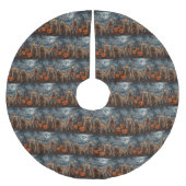 Cairn Terrier Halloween Spooky Polyester Weihnachtsbaumdecke (Vorderseite)