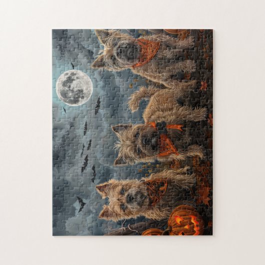 Cairn Terrier Halloween Spooky Puzzle (Vertikal)