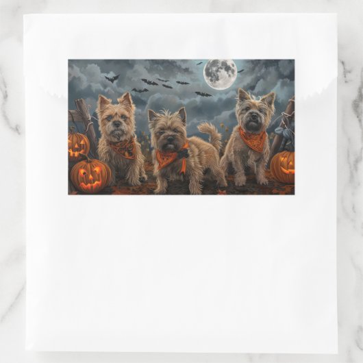 Cairn Terrier Halloween Spooky Rechteckiger Aufkleber (Tasche)