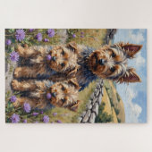 Cairn Terrier Heather Feld Kunst Puzzle (Horizontal)