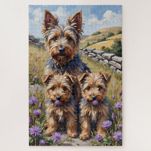 Cairn Terrier Heather Feld Kunst Puzzle (Vertikal)
