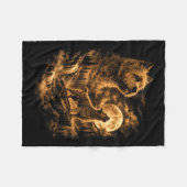 Cairn Terrier Heulender Mond Hund Fantasy Forrest Fleecedecke (Vorderseite (Horizontal))