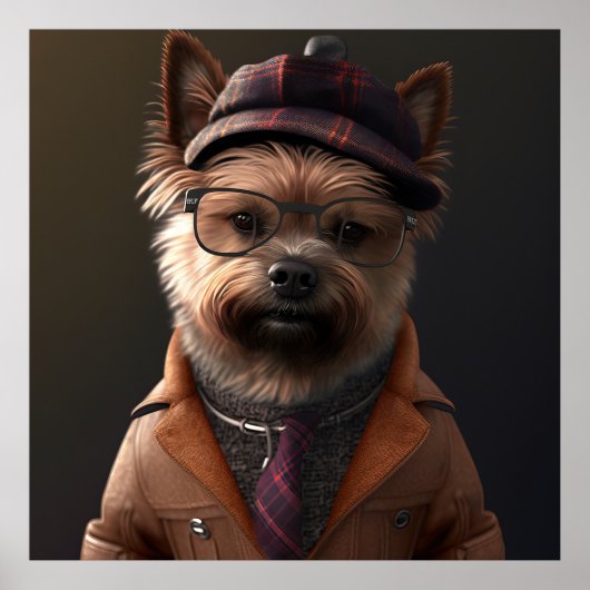 Cairn Terrier Hipster Dog Poster (Vorne)