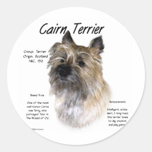 Cairn Terrier History Design Runder Aufkleber