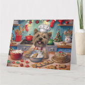 Cairn Terrier Holiday Baking: Feierliche Weihnacht Karte (Vorderseite)