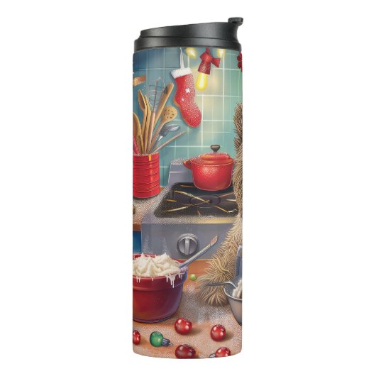 Cairn Terrier Holiday Baking: Feierliche Weihnacht Thermosbecher (Nach links gedreht)