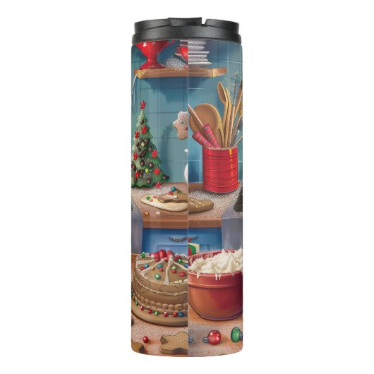 Cairn Terrier Holiday Baking: Feierliche Weihnacht Thermosbecher (Rückseite)