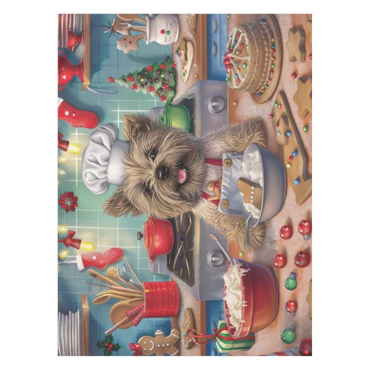 Cairn Terrier Holiday Baking: Feierliche Weihnacht Tischdecke (Vorderseite)