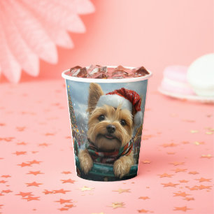 Cairn Terrier Hund Achterbahn Weihnachten Pappbecher