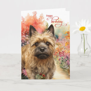 Cairn Terrier Hund Geburtstagswünsche Gartenweg Karte