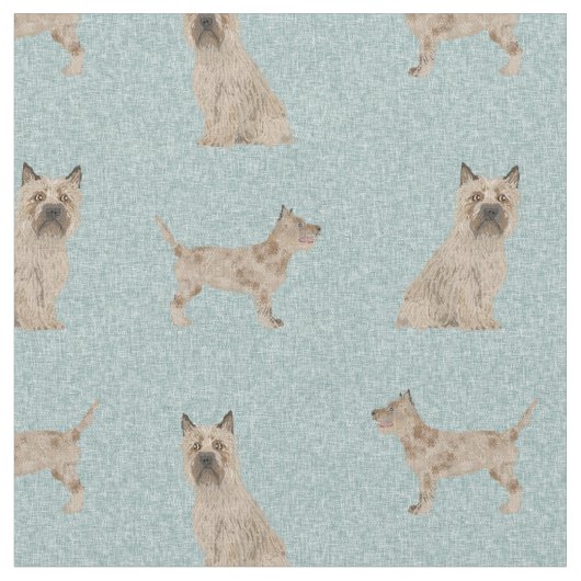 Cairn-Terrier-Hund hellblau Stoff (Nahaufnahme)