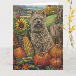 Cairn Terrier Hund Herbsternte Erntedankfest Karte
