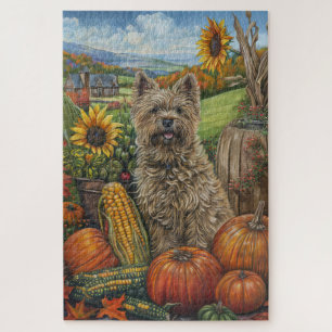 Cairn Terrier Hund Herbsternte Erntedankfest Puzzle