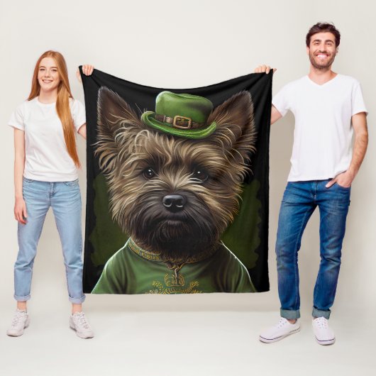 Cairn Terrier Hund in St. Patrick's Day Dress Fleecedecke (Beispiel)
