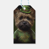 Cairn Terrier Hund in St. Patrick's Day Dress Geschenkanhänger (Vorderseite)