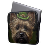 Cairn Terrier Hund in St. Patrick's Day Dress Laptopschutzhülle (Vorderseite Links)