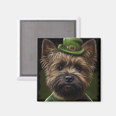 Cairn Terrier Hund in St. Patrick's Day Dress Magnet (Vorderseite/Rückseite)