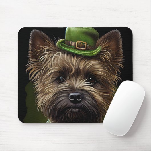 Cairn Terrier Hund in St. Patrick's Day Dress Mousepad (Mit Mouse)