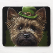 Cairn Terrier Hund in St. Patrick's Day Dress Mousepad (Vorne)