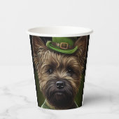 Cairn Terrier Hund in St. Patrick's Day Dress Pappbecher (Rückseite)