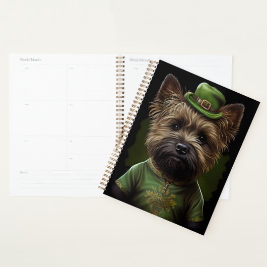 Cairn Terrier Hund in St. Patrick's Day Dress Planer (Anzeige)