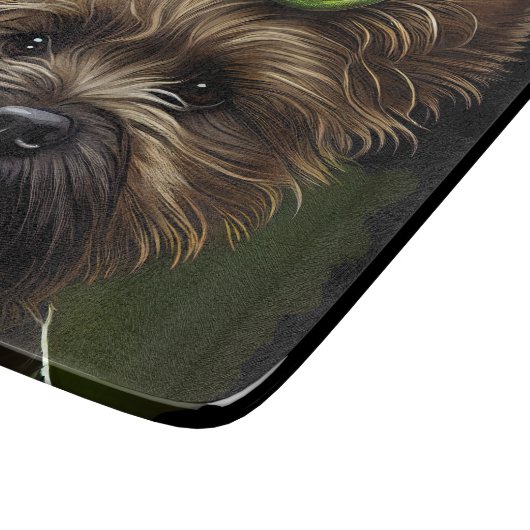 Cairn Terrier Hund in St. Patrick's Day Dress Schneidebrett (Ecke)
