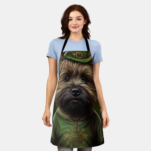 Cairn Terrier Hund in St. Patrick's Day Dress Schürze (Getragen)