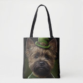 Cairn Terrier Hund in St. Patrick's Day Dress Tasche (Vorderseite)