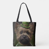 Cairn Terrier Hund in St. Patrick's Day Dress Tasche (Rückseite)