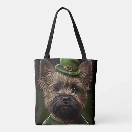Cairn Terrier Hund in St. Patrick's Day Dress Tasche (Rückseite)