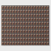 Cairn Terrier Hund mit Weihnachtsgeschenken Kamin Geschenkpapier (Flach)