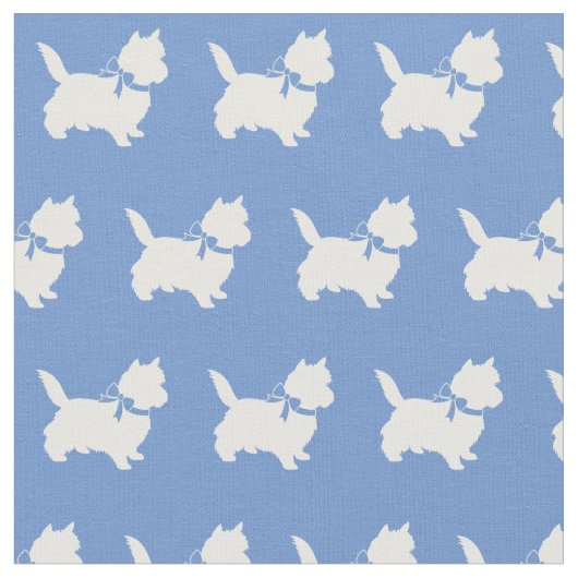 Cairn Terrier Hund Silhouette Pet Light Blue Stoff (Nahaufnahme)