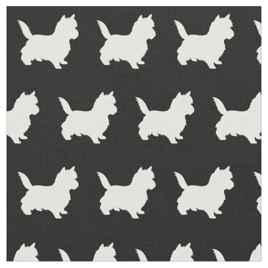 Cairn Terrier Hund Silhouette Stoff (Nahaufnahme)