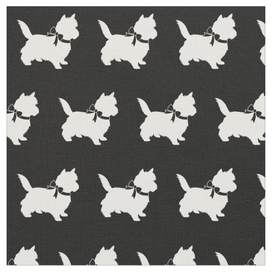 Cairn Terrier Hund Silhouette Stoff (Nahaufnahme)
