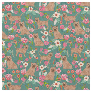 Cairn Terrier Hund Vintagen Blumenstrauß Stoff