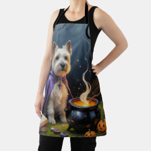 Cairn Terrier Hund Whimsical Halloween-Malerei Schürze