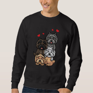 Cairn Terrier Hunde mit Herz Sweatshirt