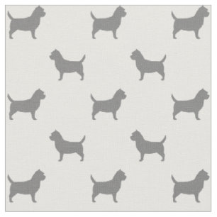 Cairn Terrier Hunde Silhouetten Gemustert Stoff