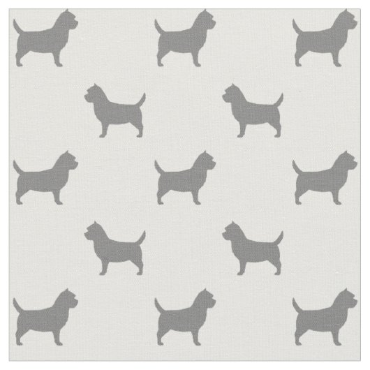 Cairn Terrier Hunde Silhouetten Gemustert Stoff (Nahaufnahme)