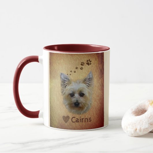 Cairn-Terrier-Hundeschalen-Tasse Tasse (Mit Donut)