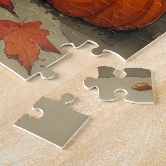 Cairn Terrier im Herbst hinterlässt Erntedank Art Puzzle (Seite)
