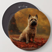 Cairn Terrier im Herbst Leaves Fall Inspiriert Button (Vorne & Hinten)
